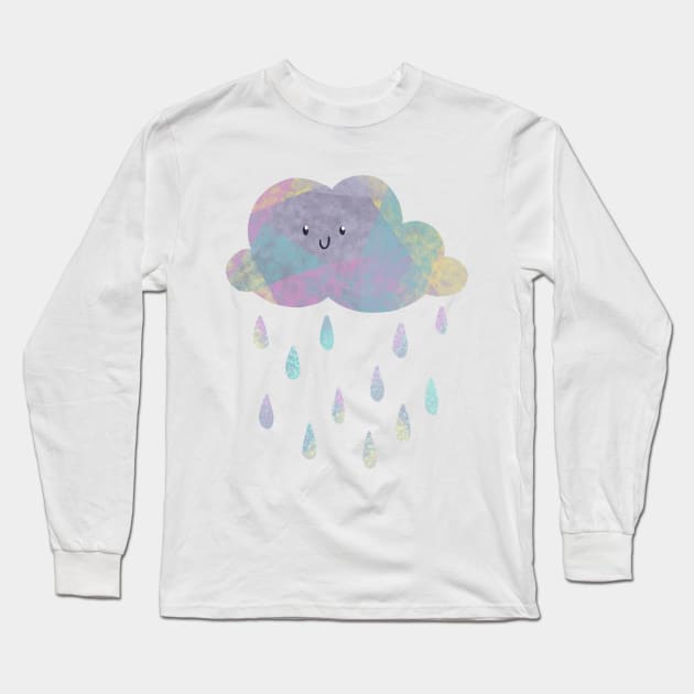 Happy Little Rain Cloud Long Sleeve T-Shirt by Abbilaura